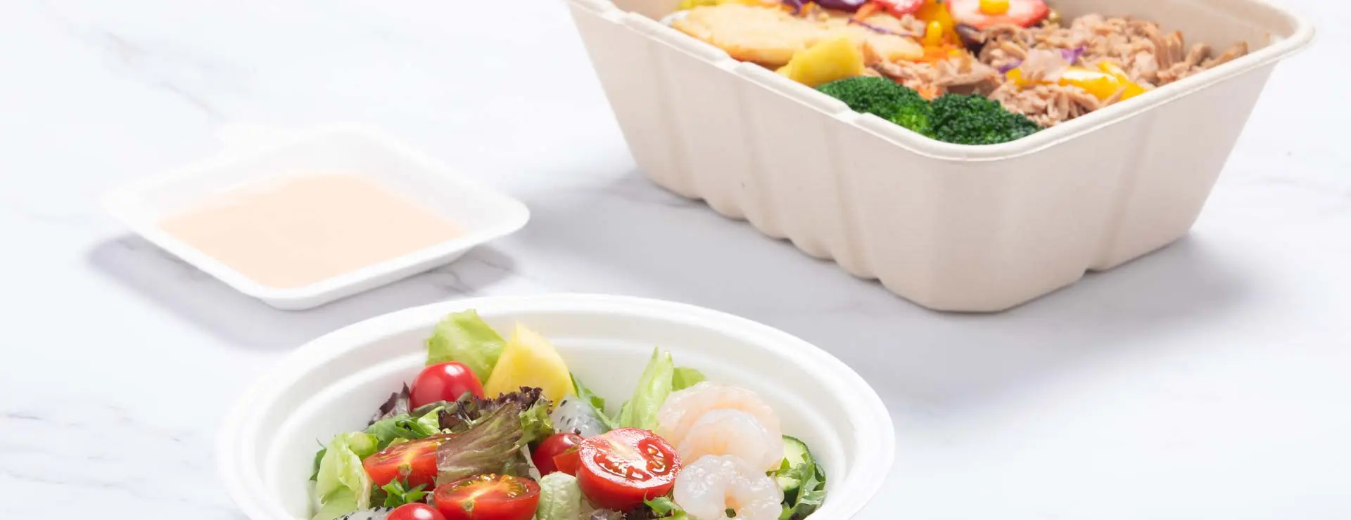 Disposable Food Containers Fast Meal Tray Biodegradable Lunch Box For Take  away Corn Starch Container